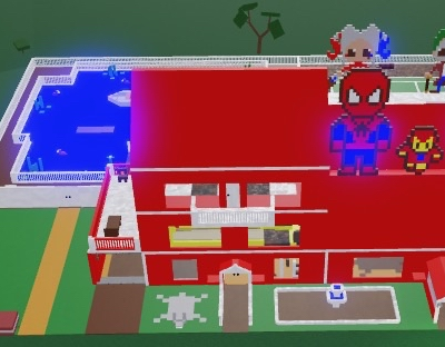 Pixel Pool House Built Base