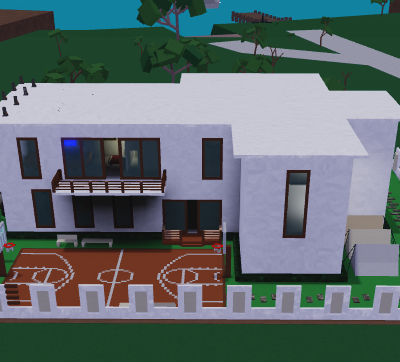 White Modern Mansion Built Base