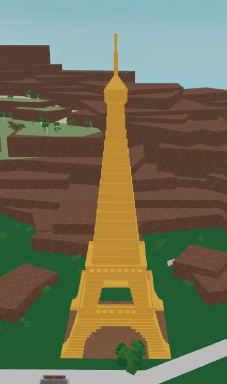 Gold Eiffel Tower Built Base